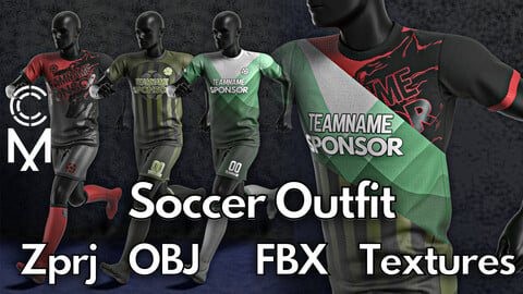 Soccer No.1 : Marvelous Designer + Clo3d + OBJ + FBX + Texture