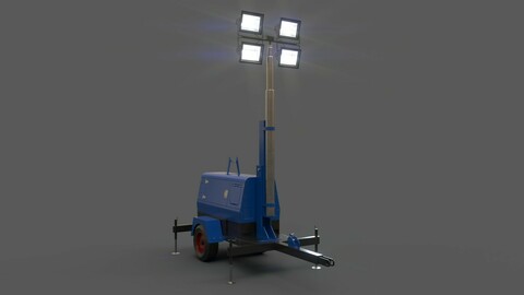 PBR Mobile Light Tower Generator B - Blue