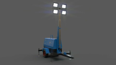 PBR Mobile Light Tower Generator B - Blue Light