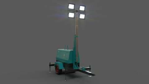 PBR Mobile Light Tower Generator B - Blue Sea