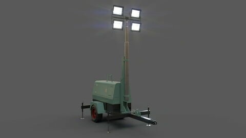 PBR Mobile Light Tower Generator B - Green Light
