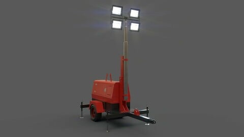 PBR Mobile Light Tower Generator B - Red