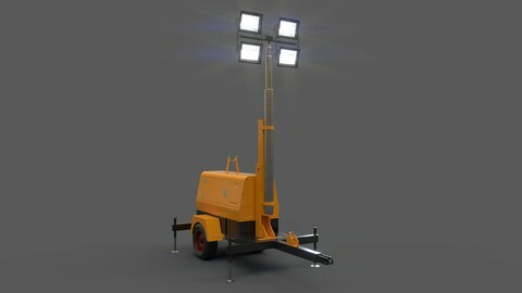 PBR Mobile Light Tower Generator B - Yellow Dark