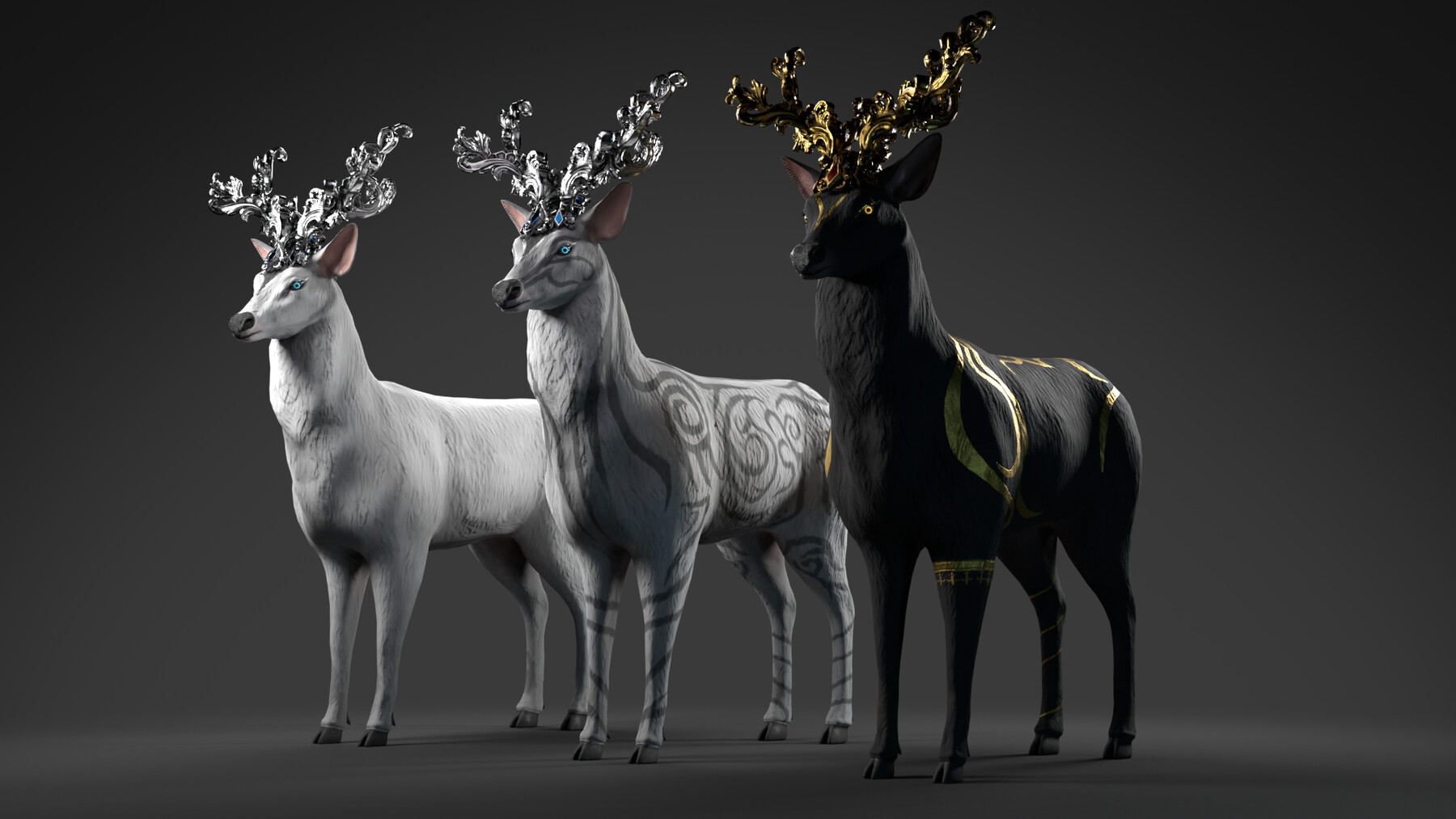 ArtStation Fantasy Golden Deer Game Assets