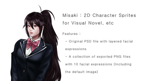 Misaki : 2D Character Sprites for Visual Novel, etc