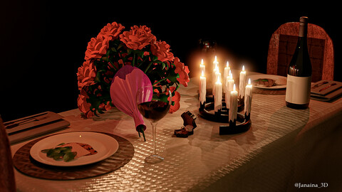 Romantic Dinner 3D Model