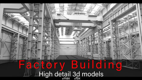 Large Factory Building- High detail 3d models