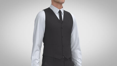 Classic Waistcoat, Marvelous Designer, Clo3D +fbx, obj