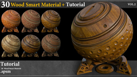 30 Wood Smart Material Vol.2 + tutorial +2 free samples