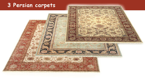 3 Persian and Iranian carpets rug