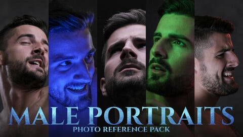 Male Portraits Photo Reference Pack for Artists  895 JPEGs