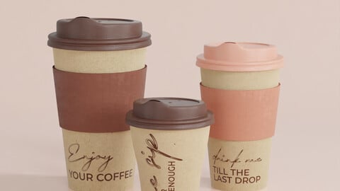 Carton Coffee Cups - 3D Models