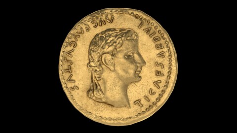 Old golden roman coin