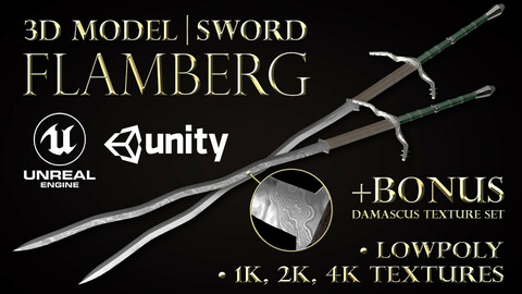 3D Model Flamberg Sword
