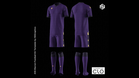 Macron Football Kit for CLO3D & Marvelous Designer