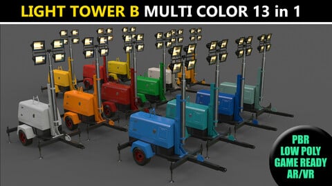 PBR Mobile Light Tower Generator B - Multi color Pack
