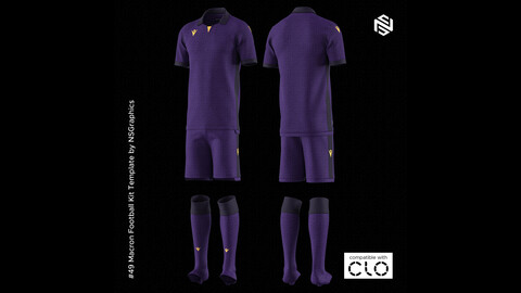 Macron Football Kit for CLO3D & Marvelous Designer