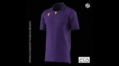 Macron Football Shirt for CLO3D & Marvelous Designer