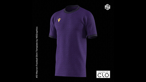 Macron Football Shirt for CLO3D & Marvelous Designer