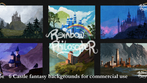 6 Castle fantasy backgrounds for commercial use
