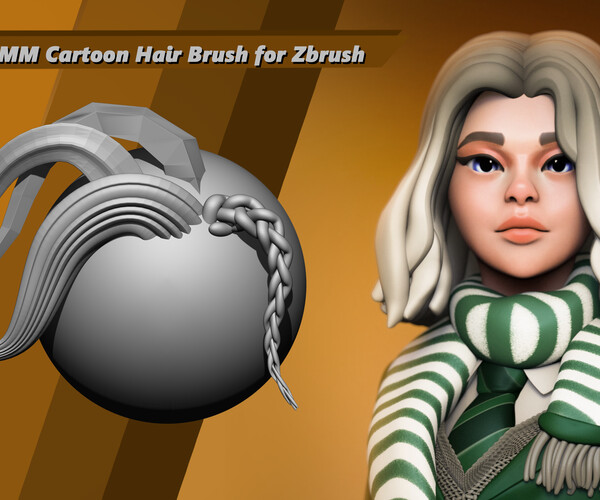 ArtStation 18 IMM Cartoon Hair Brush for Zbrush Brushes