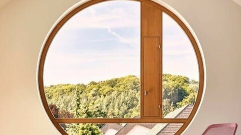 WOOD CIRCLE WINDOW