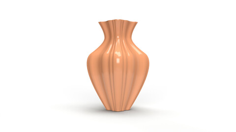 Realistic 3D orange coloured Vase