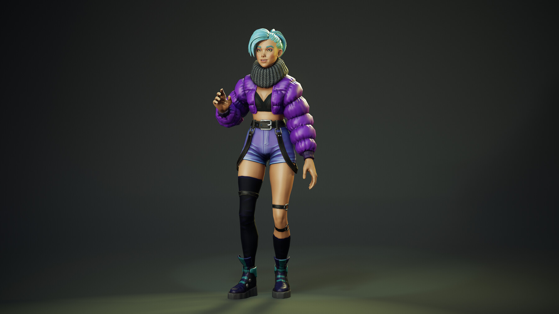 ArtStation - Jacket Girl - Game Ready super Low-poly 3D model | Game Assets