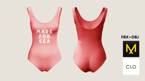 Swimming Suit. Marvelous Designer/Clo3d project + OBJ + FBX