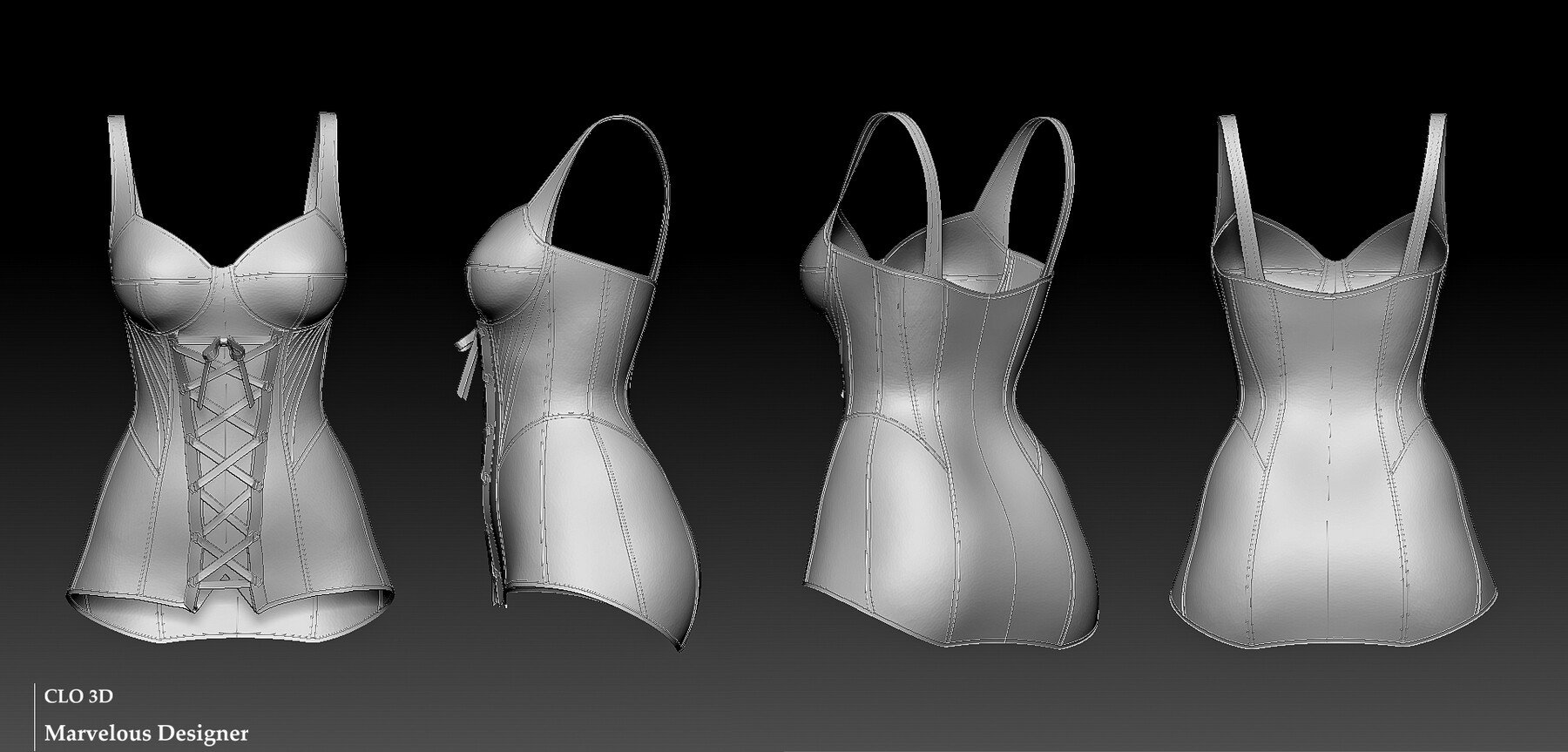 ArtStation - Female corset / Marvelous Designer/Clo3D project file ...