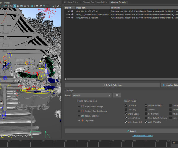 ArtStation - Alembic Export Interface - Autodesk Maya | Resources