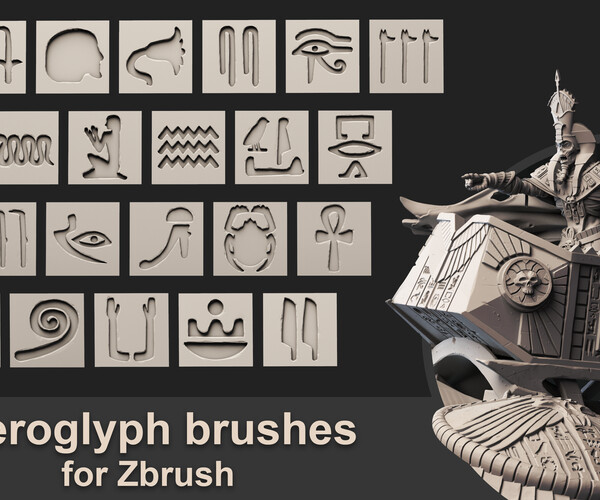hieroglyphs brush zbrush