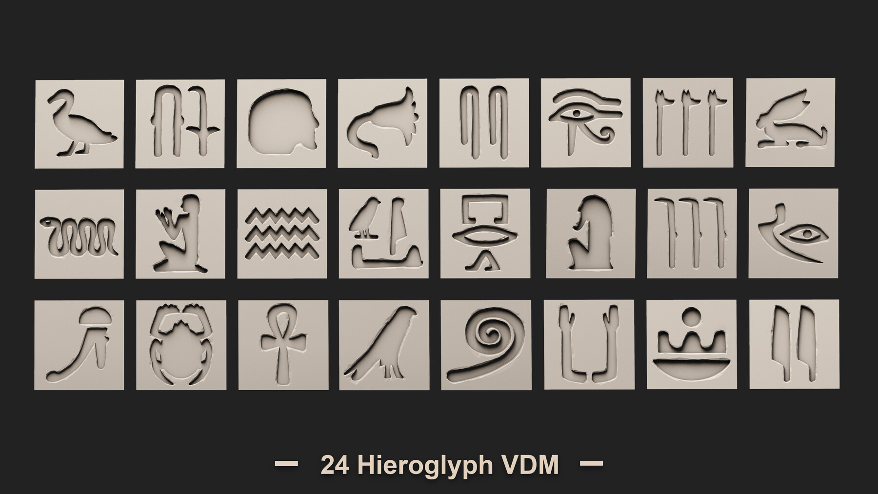 ArtStation - Hieroglyph Brushes for Zbrush | Brushes