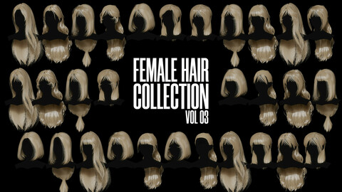 Female Hair Collection 03 - Game Ready