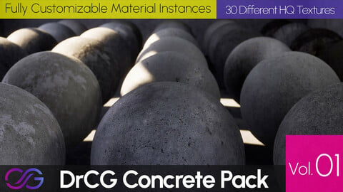 30 Concrete Materials for Unreal Engine (8K PBR )