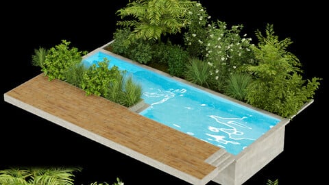 Collection plant vol 249 plugin corona - Urban - environment - swimming - pool - blender - 3dmax - cinema 4d