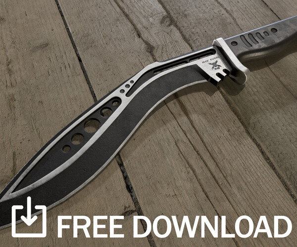 ArtStation - Free M48 Kukri Knife | Game Assets
