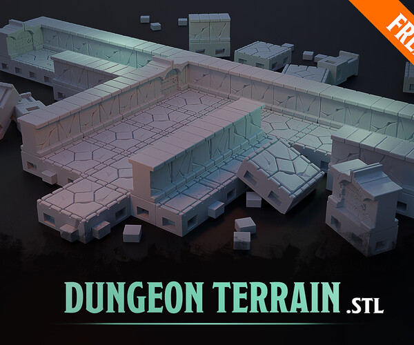 ArtStation Tilable STL Dungeon Terrain Resources