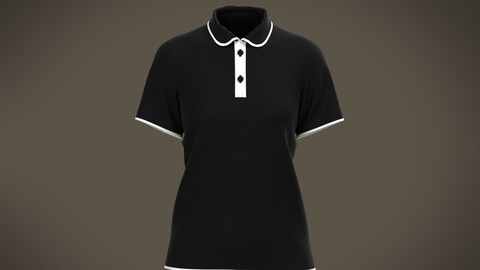 Ladies Black Polo