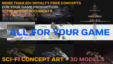 Sci-fi Concept Art Pack With More Than 20+ Royalty Free Concepts For Your Game Production