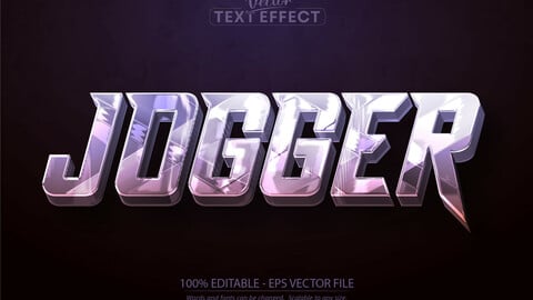 Sport text effect, editable jogger text and cartoon text style