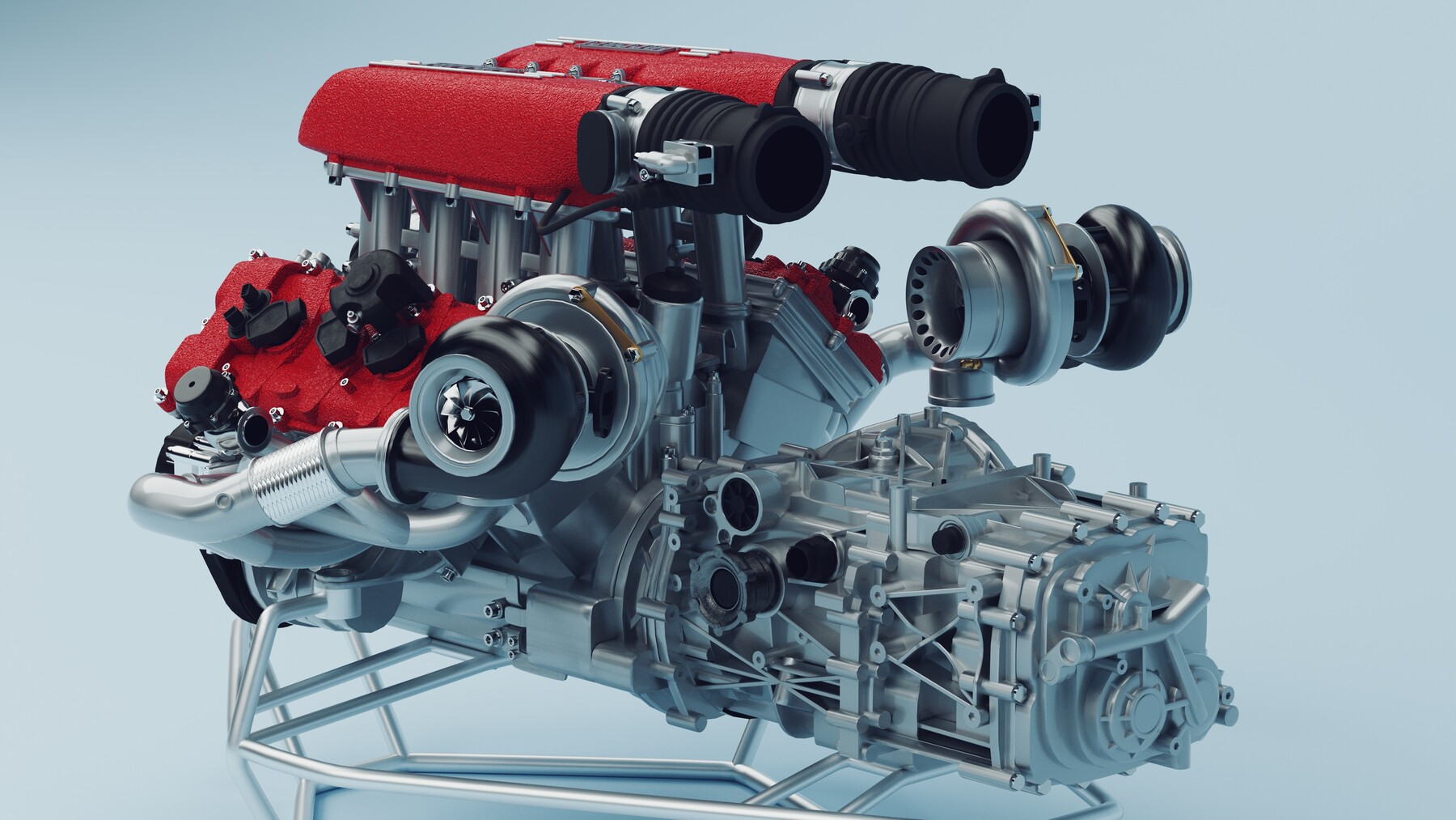 ArtStation - Ferrari 458 Twin Turbo Engine 3D Model