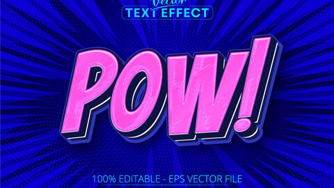 Cartoon text effect, editable comic text style