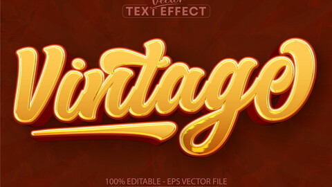 Vintage text effect, editable 80's text style