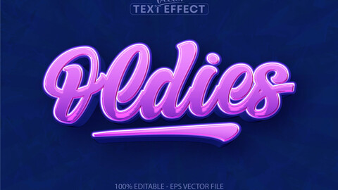 Oldies text effect, editable 80's text style