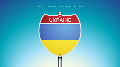 20 ICON The City Label and Map of UKRAINE In American Signs Style