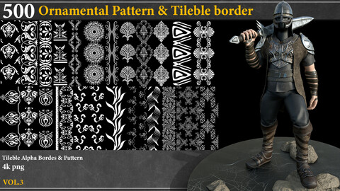 500 Ornamental Alpha Patterns And Tileble Borders vol.3