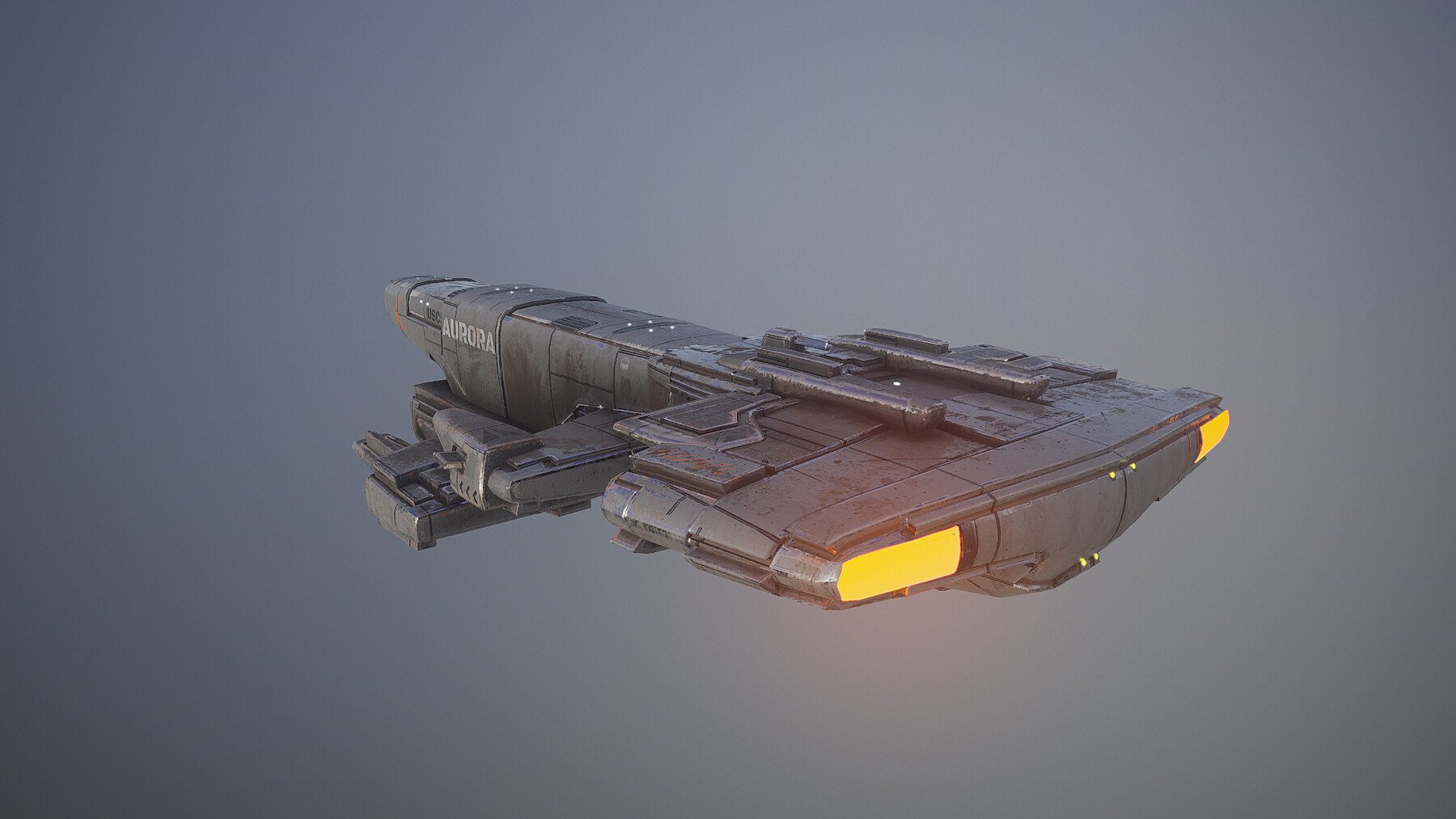 ArtStation - PBR Deep Space Freighter Aurora | Game Assets