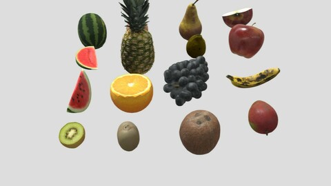 fruits pack Low-poly 3D model