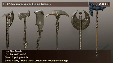 Axe Base Mesh - VOL 06 ( Game Ready )